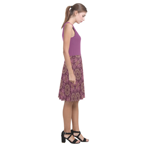 Sugar Plum and Mauve Doily Atalanta Casual Sundress(Model D04)