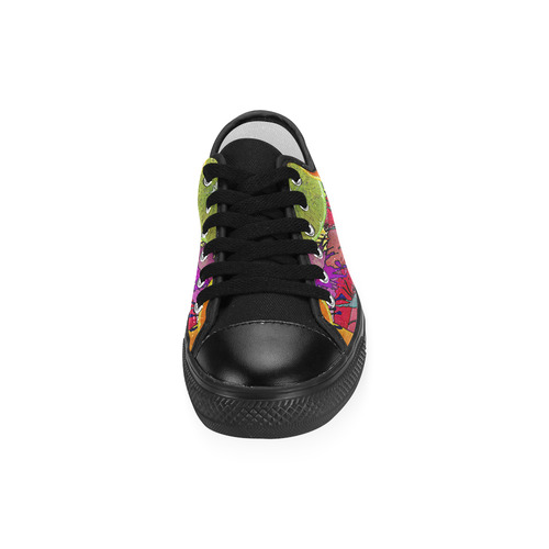 Pop Art Pattern Mix ORANGES SPLASHES multicolored Women's Classic Canvas Shoes (Model 018)