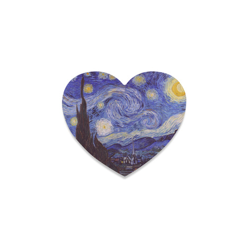 Vincent Van Gogh Starry Night Heart Coaster