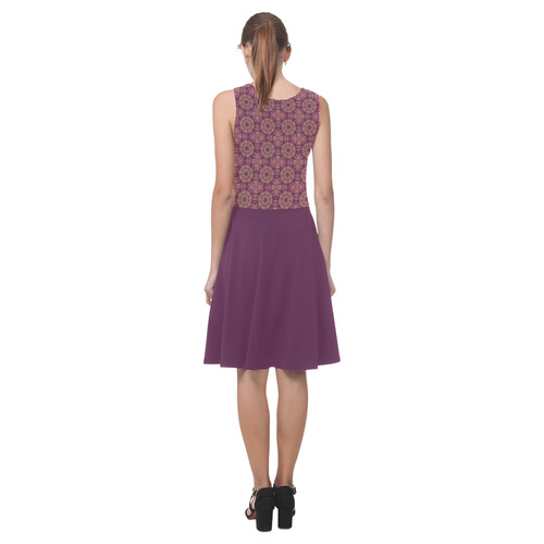 Mauve Doily and Wild Berry Atalanta Casual Sundress(Model D04)