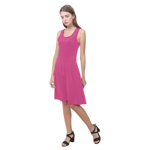 Fuchsia Purple Atalanta Casual Sundress(Model D04)