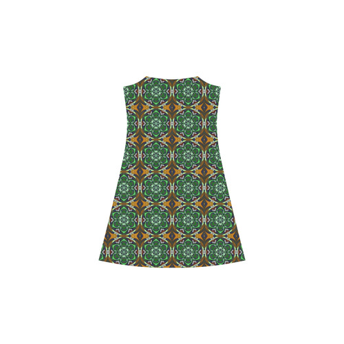Green and Brown Floral Alcestis Slip Dress (Model D05)