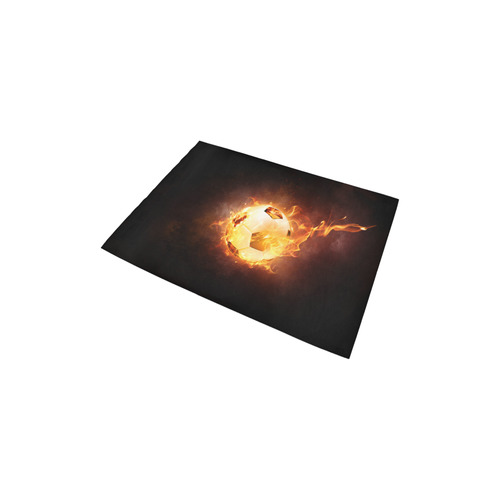 Sport Football Soccer, Ball under Fire Area Rug 2'7"x 1'8‘’