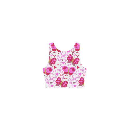 Cute Pink Hearts Butterfly Love Atalanta Casual Sundress(Model D04)
