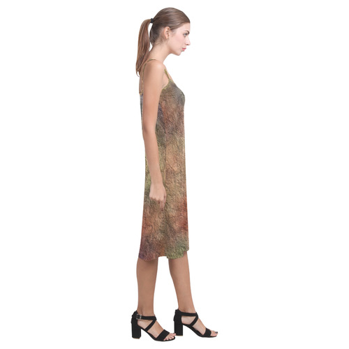 Warm Earth Tones Abstract Alcestis Slip Dress (Model D05)