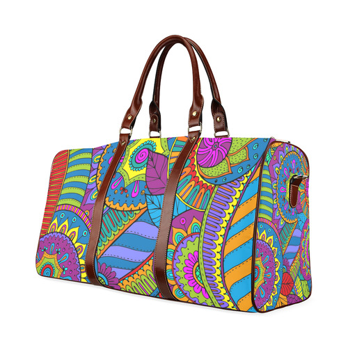 Pop Art PAISLEY Ornaments Pattern multicolored Waterproof Travel Bag/Small (Model 1639)