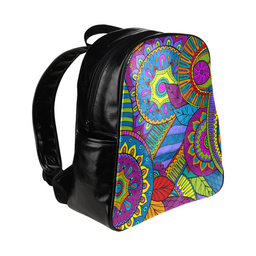 Pop Art PAISLEY Ornaments Pattern multicolored Multi-Pockets Backpack (Model 1636)