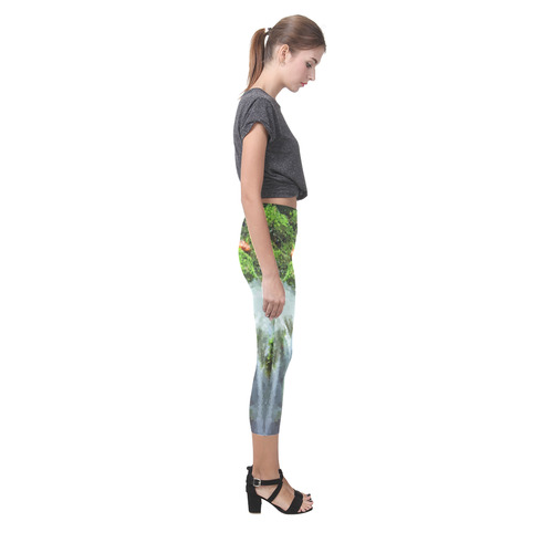 Mossy Pixel Waterfall Capri Legging (Model L02)