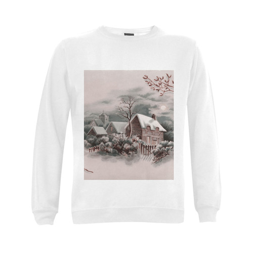 winter scene A Gildan Crewneck Sweatshirt(NEW) (Model H01)