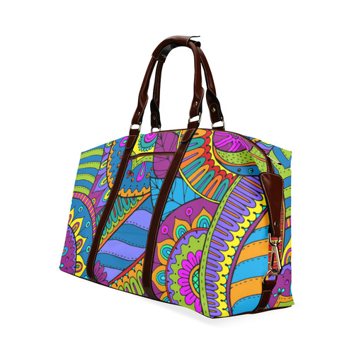 Pop Art PAISLEY Ornaments Pattern multicolored Classic Travel Bag (Model 1643) Remake
