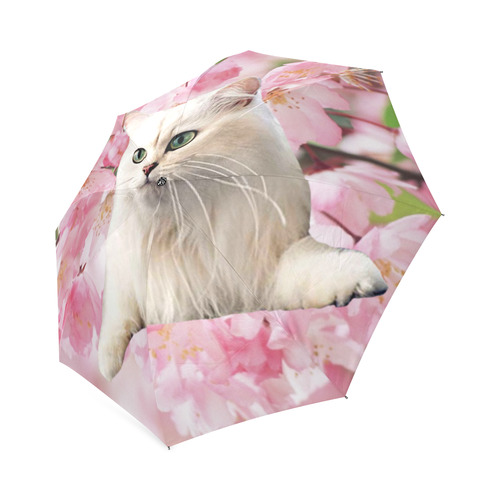 Cat and Flowers Foldable Umbrella (Model U01)