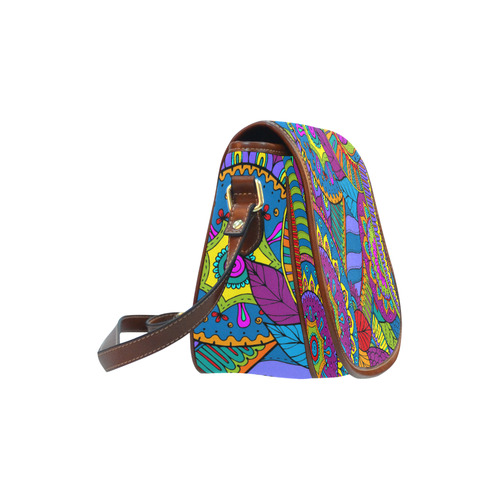 Pop Art PAISLEY Ornaments Pattern multicolored Saddle Bag/Small (Model 1649) Full Customization