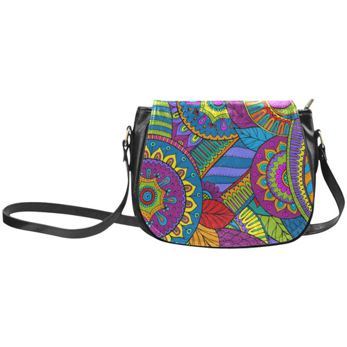 Pop Art PAISLEY Ornaments Pattern multicolored Classic Saddle Bag/Small (Model 1648)