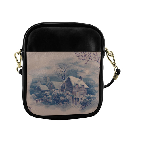 winter scene C Sling Bag (Model 1627)