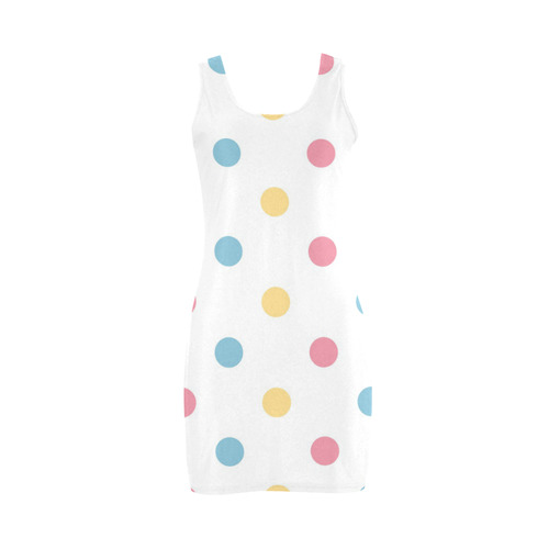 Vintage Baby dots : blue, pink and yellow with white Designers edition : Shop it here Medea Vest Dress (Model D06)