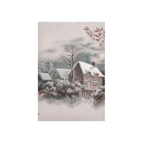 winter scene A Cotton Linen Wall Tapestry 40"x 60"