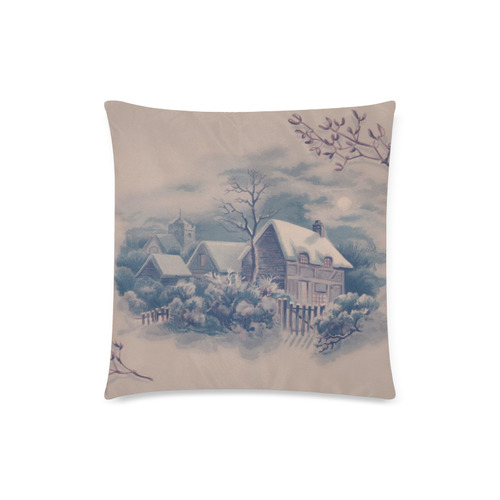 winter scene C Custom Zippered Pillow Case 18"x18"(Twin Sides)