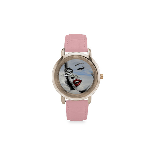 Marilyn1 Women's Rose Gold Leather Strap Watch(Model 201)
