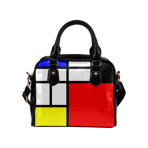 Mosaic DE STIJL Style black yellow red blue Shoulder Handbag (Model 1634)