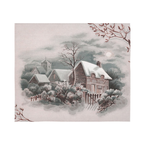 winter scene A Cotton Linen Wall Tapestry 60"x 51"