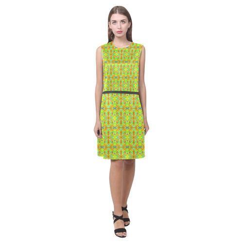 Multicolor Abstract Figure Pattern Eos Women's Sleeveless Dress (Model D01)
