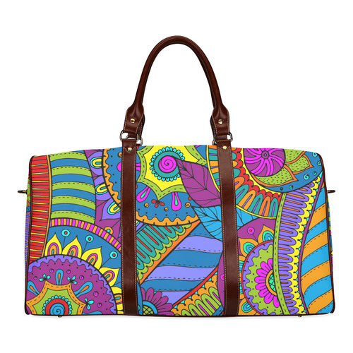 Pop Art PAISLEY Ornaments Pattern multicolored Waterproof Travel Bag/Small (Model 1639)