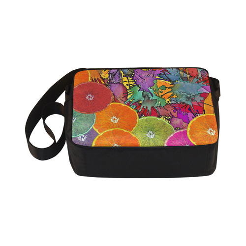 Pop Art Pattern Mix ORANGES SPLASHES multicolored Classic Cross-body Nylon Bags (Model 1632)