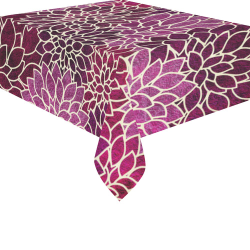Floral Abstract 5 Cotton Linen Tablecloth 52"x 70"