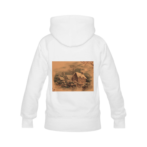 winter scene B Women's Classic Hoodies (Model H07)