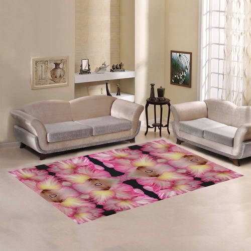Flowers: Pink and Yellow Gladiolus Area Rug7'x5'