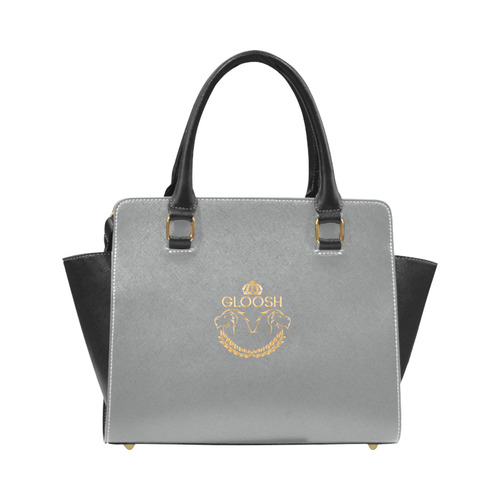 grey gloosh leather bag Rivet Shoulder Handbag (Model 1645)