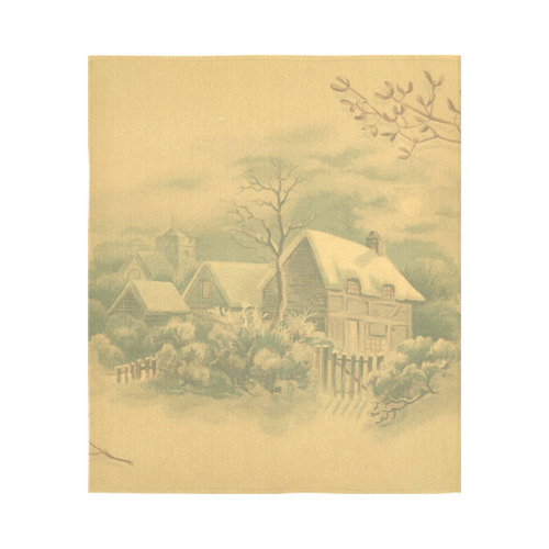 winter scene D Cotton Linen Wall Tapestry 51"x 60"