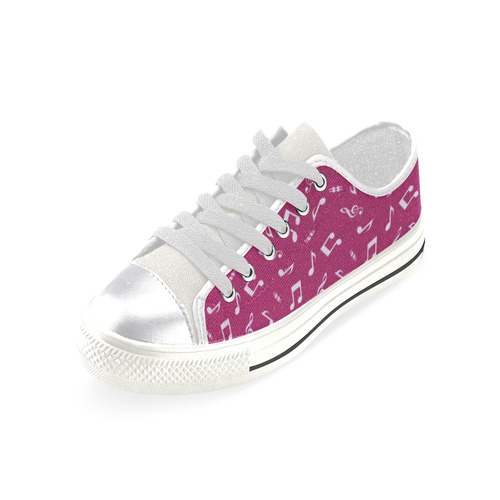 cute music pattern E Canvas Women's Shoes/Large Size (Model 018)