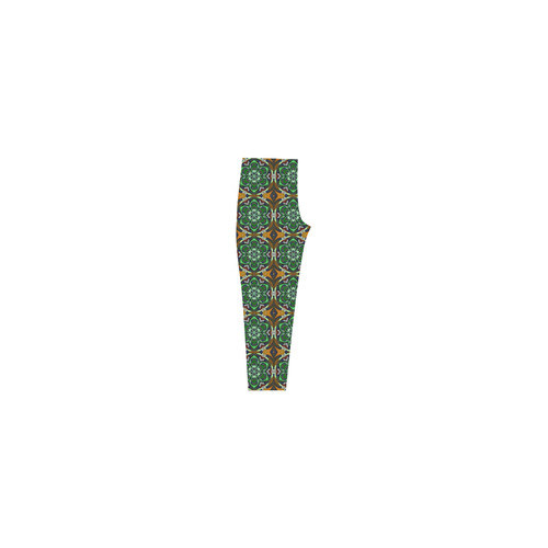 Green and Brown Floral Capri Legging (Model L02)