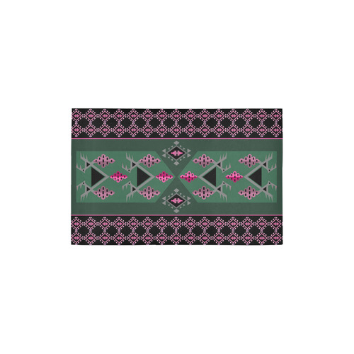 Birds and grapes green and pink kilim pattern Area Rug 2'7"x 1'8‘’