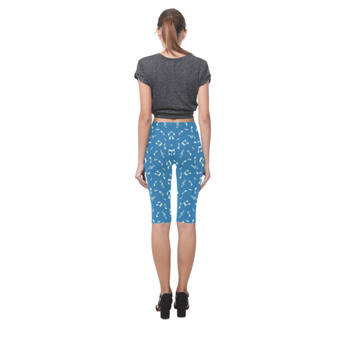 cute music pattern B Hestia Cropped Leggings (Model L03)