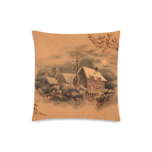 winter scene B Custom Zippered Pillow Case 18"x18"(Twin Sides)