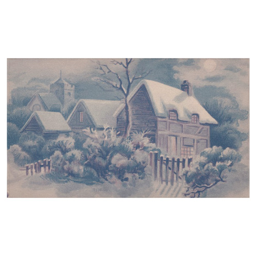 winter scene C Cotton Linen Tablecloth 60"x 104"