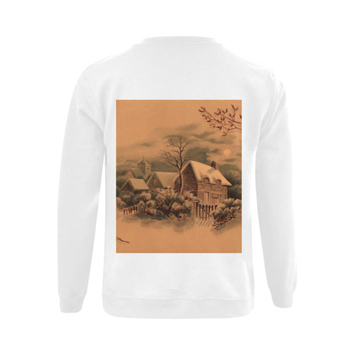 winter scene B Gildan Crewneck Sweatshirt(NEW) (Model H01)