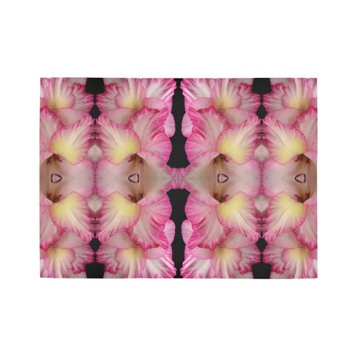 Flowers: Pink and Yellow Gladiolus Area Rug7'x5'