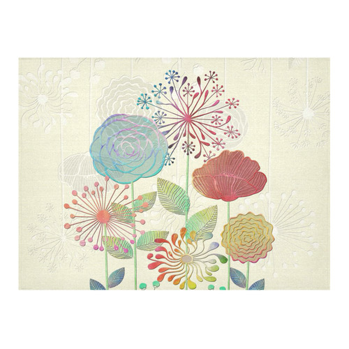 Flower Tales 2 Cotton Linen Tablecloth 52"x 70"