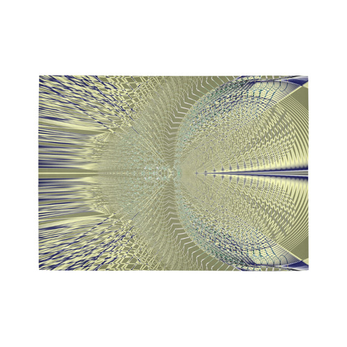 FRACTAL: Golden Filaments Abstract Area Rug7'x5'