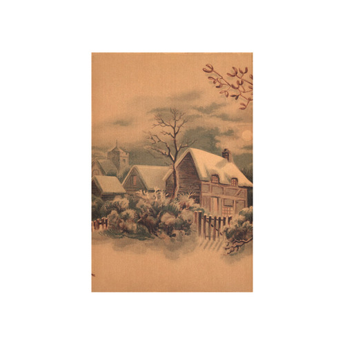 winter scene B Cotton Linen Wall Tapestry 40"x 60"