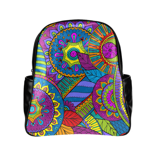 Pop Art PAISLEY Ornaments Pattern multicolored Multi-Pockets Backpack (Model 1636)