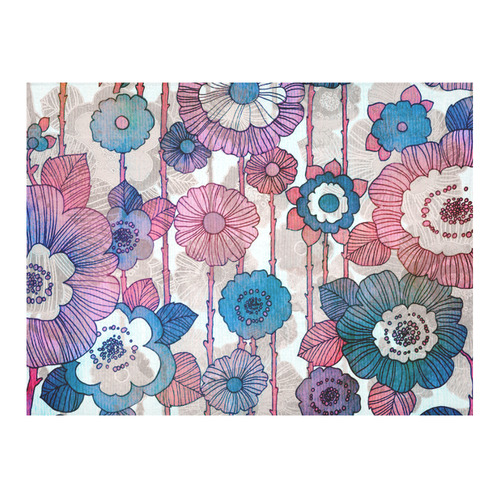 Hanging Flower Garland Cotton Linen Tablecloth 52"x 70"