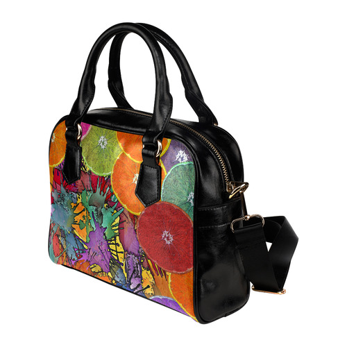 Pop Art Pattern Mix ORANGES SPLASHES multicolored Shoulder Handbag (Model 1634)