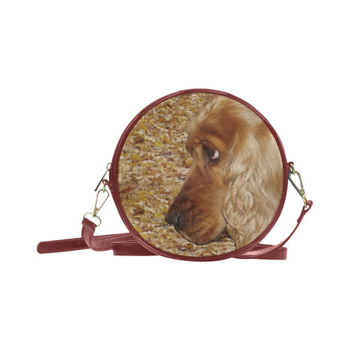 Dog Cocker Spaniel Round Sling Bag (Model 1647)