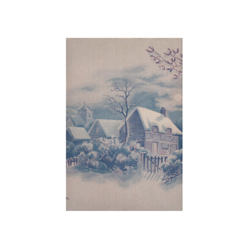 winter scene C Cotton Linen Wall Tapestry 40"x 60"