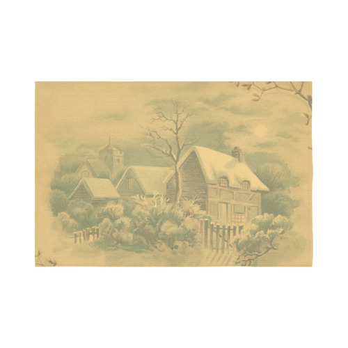 winter scene D Cotton Linen Wall Tapestry 90"x 60"