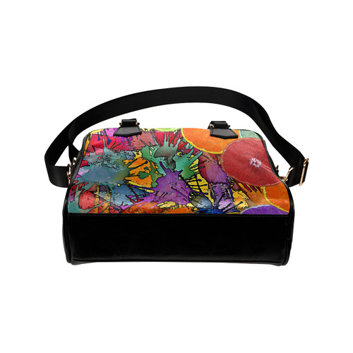 Pop Art Pattern Mix ORANGES SPLASHES multicolored Shoulder Handbag (Model 1634)